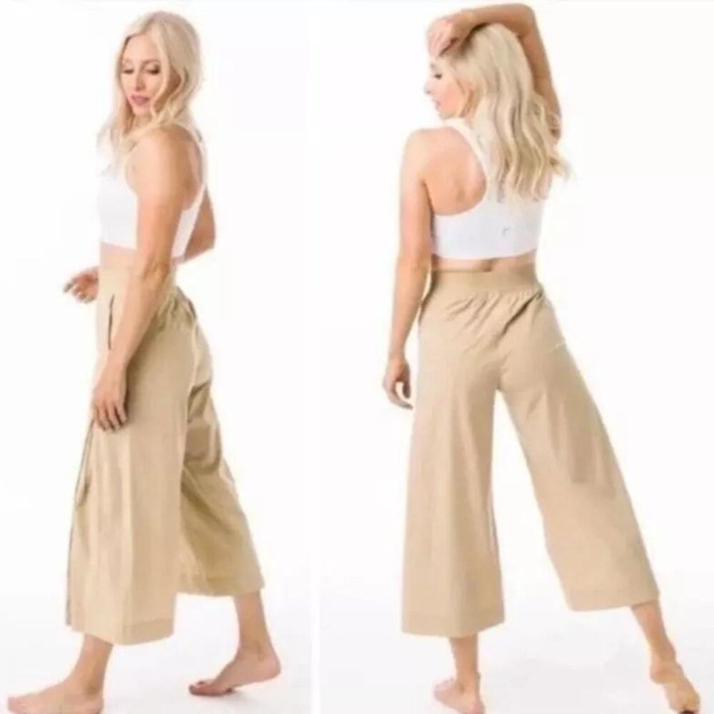 Zyia NWT  Work Flow High‎ Rise Wide Leg Activewear Pants Khaki Women's XXL Yoga